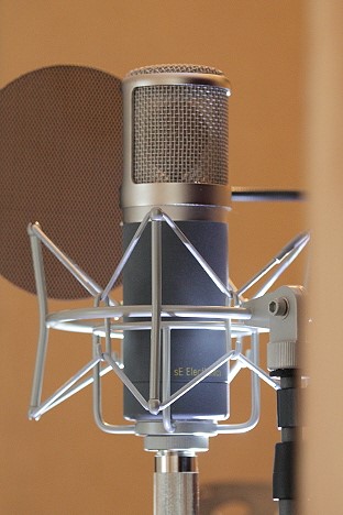 SE Electronics Z5600a ll microphone in acoustically treated area.
